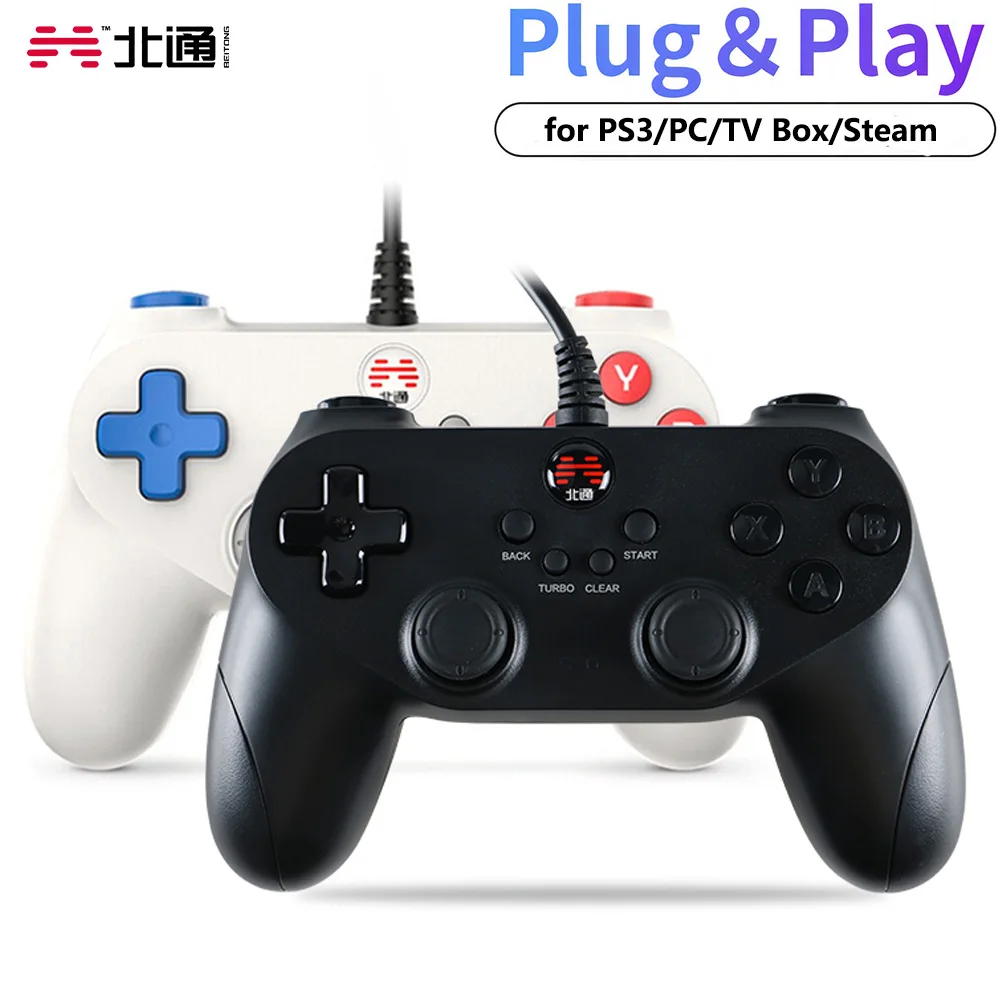 

Original BEITONG BETOP D2E Gamepad for Android/PC/TV Box/STEAM Game Controller Motor 3.0m Wired Handle USB Connection Joypad