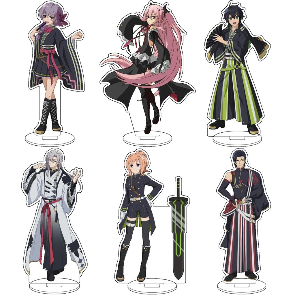 Figura acrílica de 16CM del anime Seraph of the End, Hiiragi Shinoa, Hyakuya, Mikaela, Krul Tepes, adornos para regalos de Navidad
