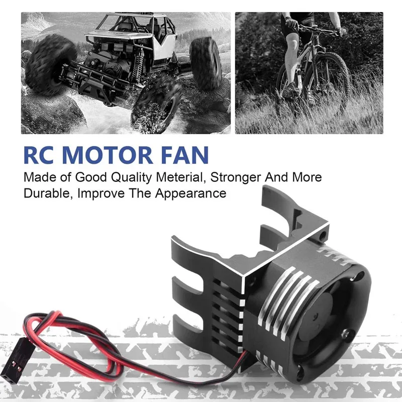 RC Car 42Mm Motor Cooling Fan Heat Sink With LED Light For Traxxas 1/10 E-Maxx E-Revo Summit Arrma 1/8 Kraton Talion Typhon