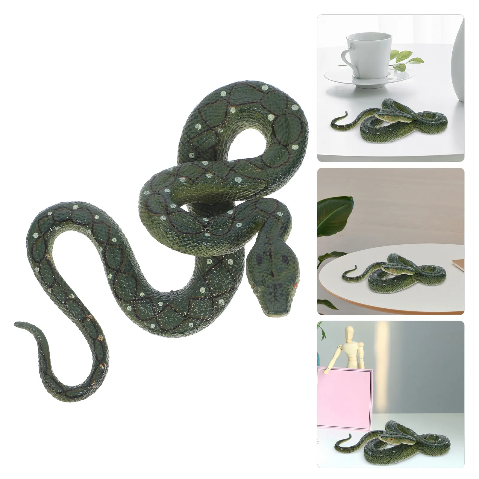 

Realistic Green Simulation Plastic Snake Prank Prop Halloween Decoration Fake Snake Scary Home Party Prank Toys