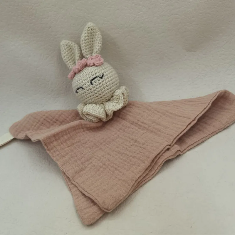 Tétine en forme de lapin pour bébé TeWindsor, serviette douce et confortable pour dormir, couverture pour câliner