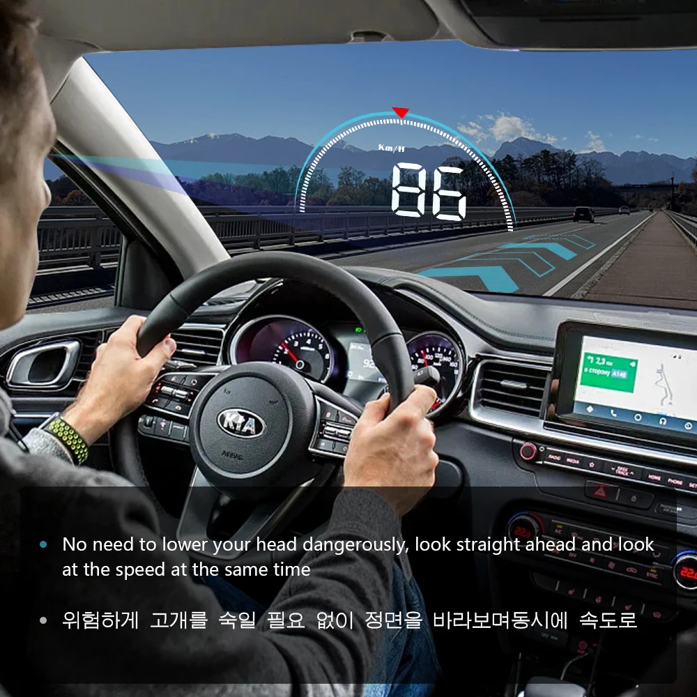 WIIYII M8 HUD Head Up Display Car OBD2 II EUOBD Overspeed Warning System Projector Windshield Auto Electronic Voltage Alarm