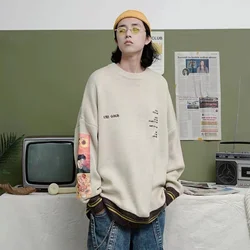 Crewneck sweter moda męska Gengar marka Van Gogh ludzki ładunek odzież Harajuku Hip Hop Vintage sweter z dzianiny Y2K swetry