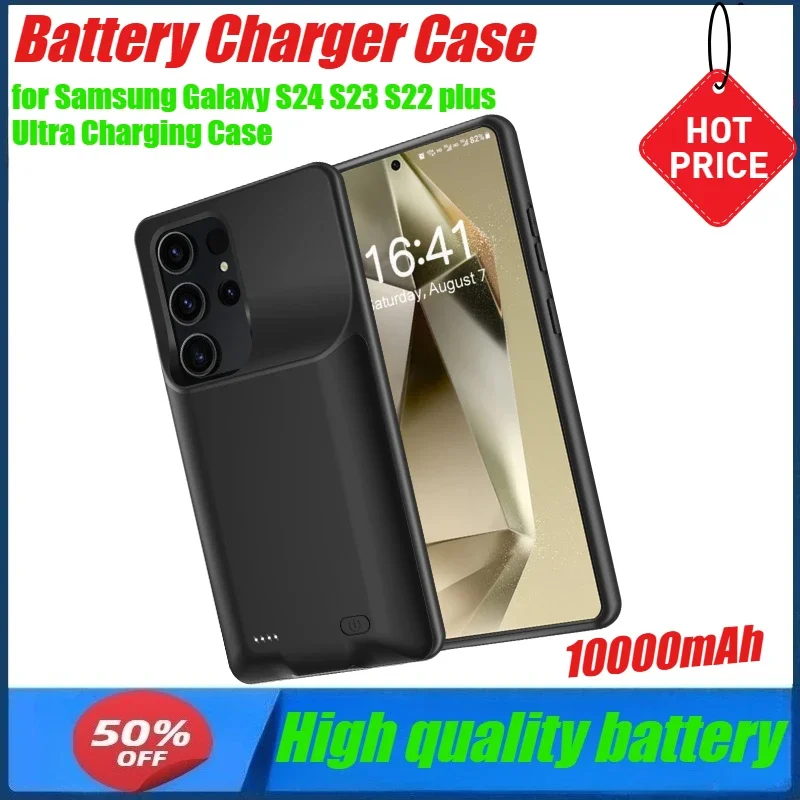 

10000mAh Power Bank Battery Charger Case for Samsung Galaxy S24 S23 S22 Plus Ultra Charging Case