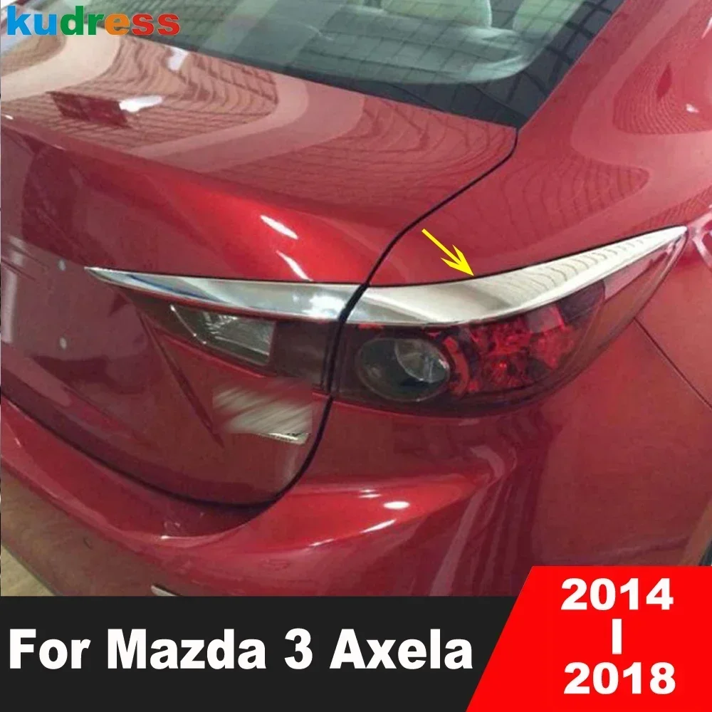 

Накладка на задний фонарь для Mazda 3 Axela 2014-2016 2017 2018, хромированный автомобильный задний фонарь, полоса для литья век и бровей, аксессуары