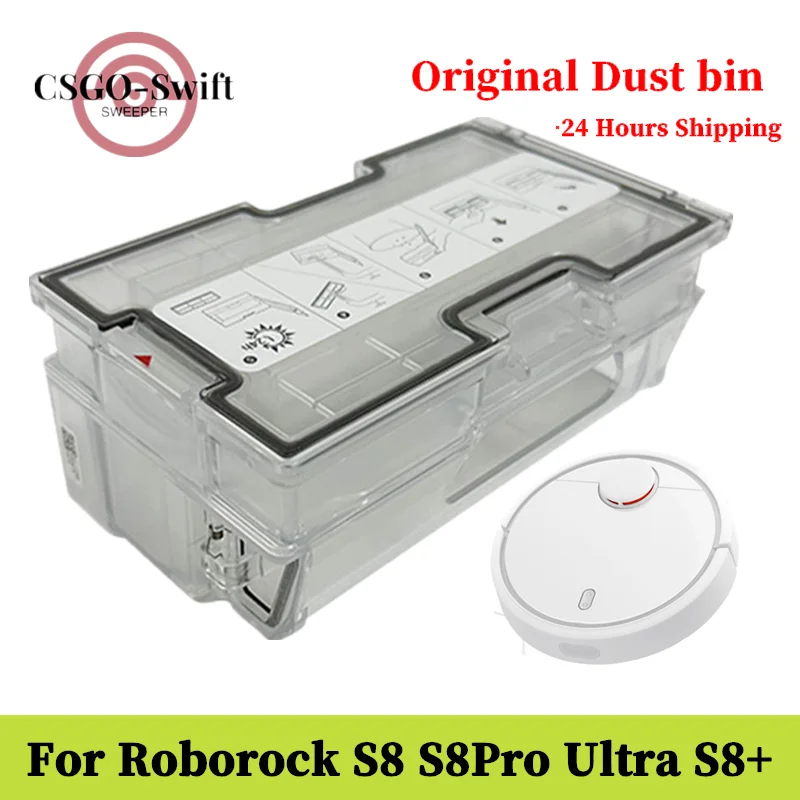 

New Original Roborock S8 Pro Ultra Dust Collector Box Accessories for S8+ Robot Vacuum Cleaner Ultron S Plus Dustbin Spare Parts