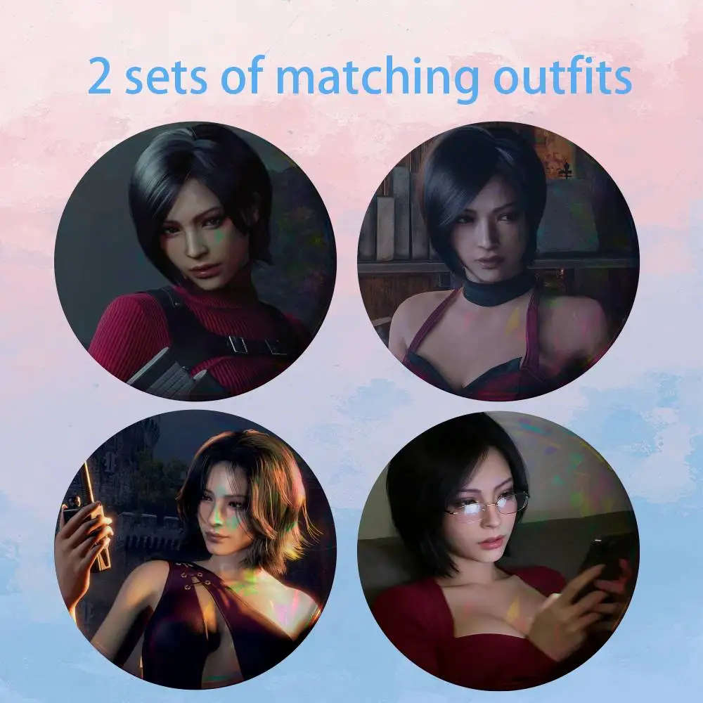 

Ada Wong R-Resident E-Evil 4 HD Print Round Lapel Pins Pretty Derby 2 piece set Round Display Brooches Brooch Badges