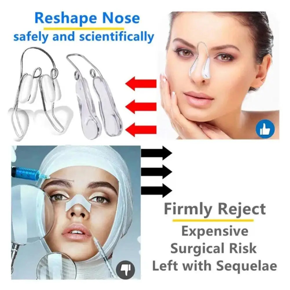 Nose Clip Nose Shaper Lifter Clip Skin Scraping Smooth Edge Tightening Portable Nose Shaper Nose Shaping Roller Massager Tools