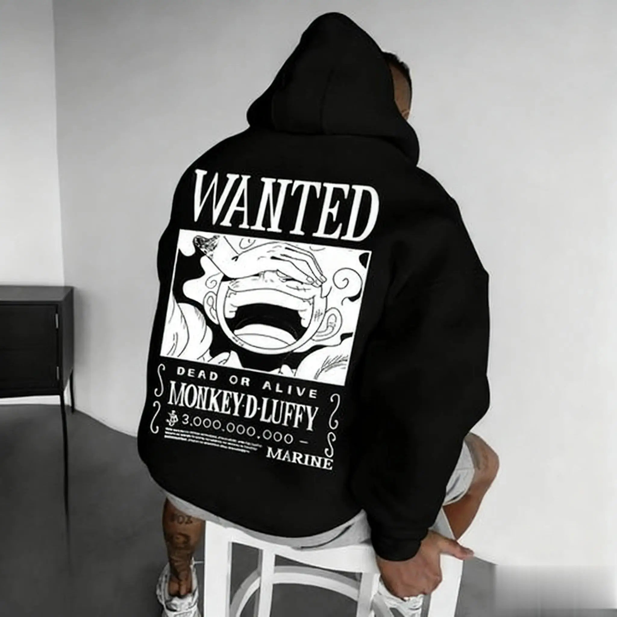 

One Piece Wanted Luffy аниме толстовка для мужчин новая весенне-осенняя повседневная уличная одежда толстовка с графическим принтом пуловер куртка с длинными рукавами