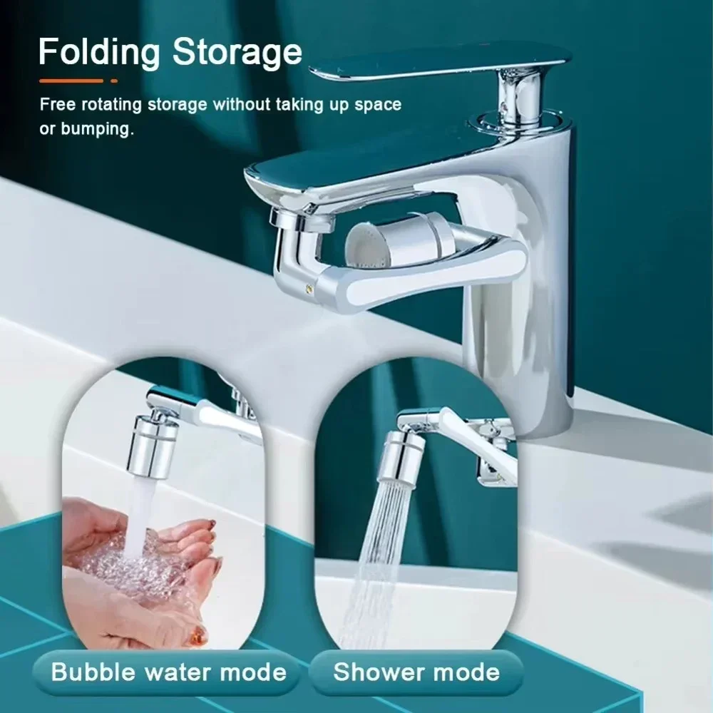 1080 drehbarer Teleskop-Düsen-Wasserhahn, 22/24 mm, Verlängerungsadapter, Waschbecken, 2 Arten von Wasserhahn, Teleskop-Adapter, Belüfter