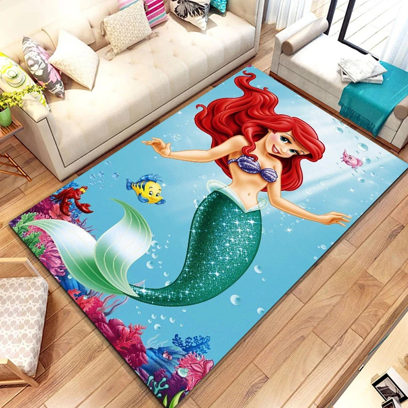 Disney The Little Mermaid 3D tappeti per grandi aree tappeto per la casa soggiorno camera da letto divano zerbino decorazione antiscivolo tappetini