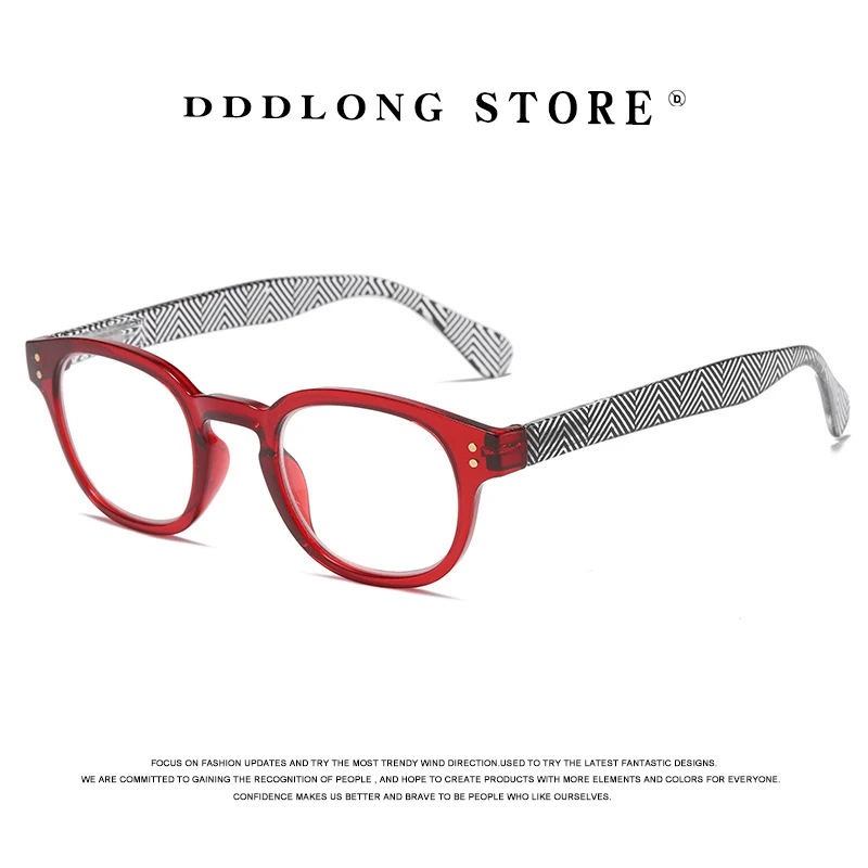 

DDDLONG Fashion Reading Glasses Women Suqare Diopter Hyperopia Farsighted Gift Presbyopic Eyeglasses Men +1.0 1.5 2.0 2.5 D226