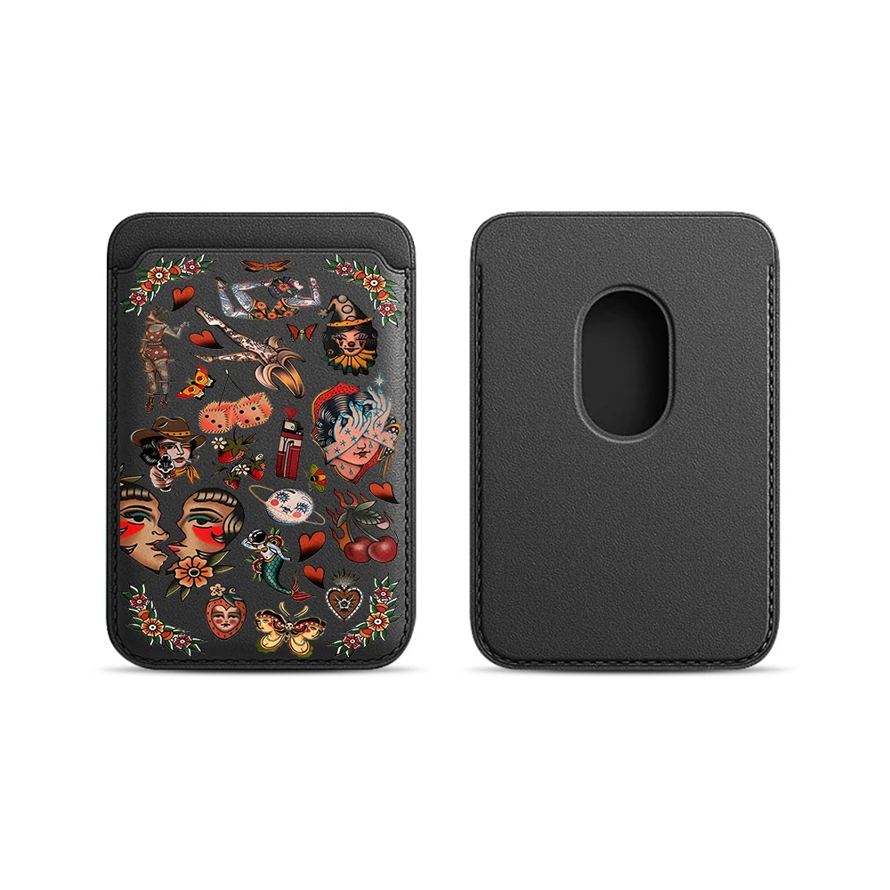 Retro Cowgirl INS Leder-Kartenetui Handyhülle Kartenhalter Geeignet für alle iPhone-Hüllen Magsafe Magnetische Karten-Handy-Rückentasche – Detail 9