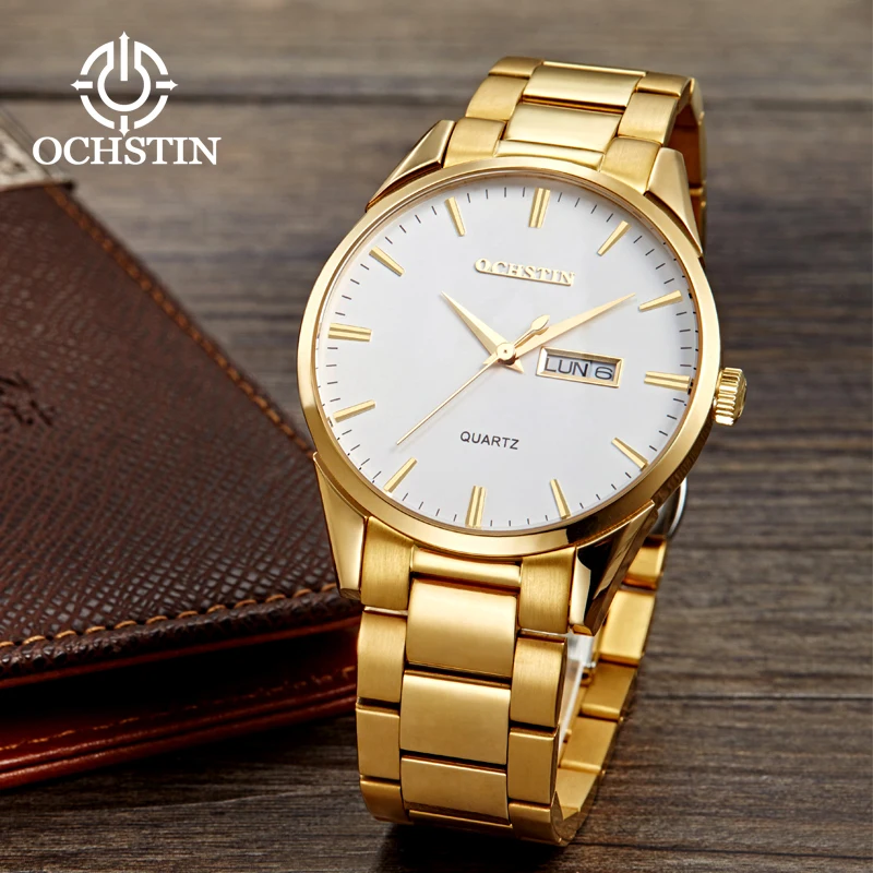 OCHSTIN Watch for Men 2026 New Leisure Business Gold Date Week Imported Multi functional Quartz Movement Watch Quartz Wirstwatch