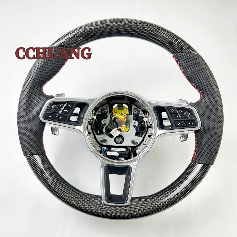 Custom Carbon Fiber Steering Wheel for 2026 For Porsche Panamera Cayenne Macan 718 911 918 Taycan Boxster carrera 987 997 991