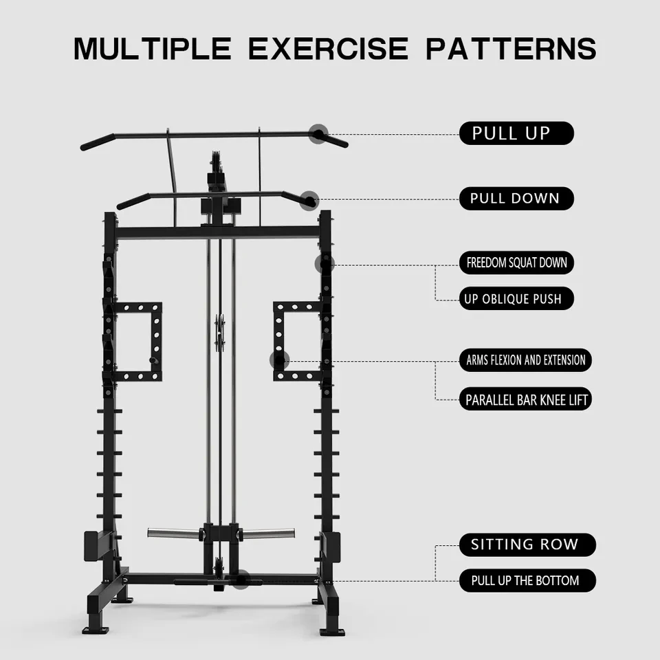 Gym Machines Fitness Equipment Smith Machine Squat Power Cage Comprehensive Training Exercise Sports Use Power Rack