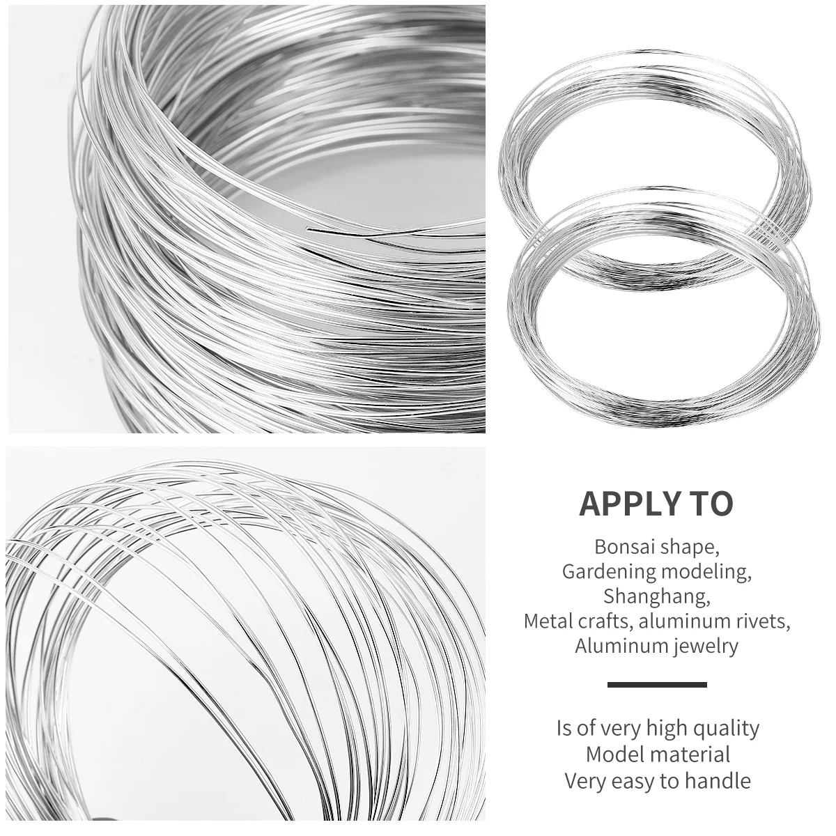 5pcs 1Mm Aluminum Wire 10M Per Roll Silver Diy Flexible Metal Craft For Jewelry Making Beading Bonsai Decor Aluminum Yarn Craft