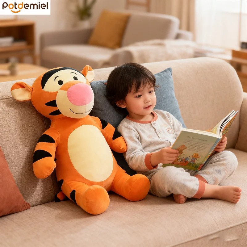 

New Disney Cartoon Tigger Plush Dolls Cute Anime Comfort Soft Stuffed Plush Toys Room Sleep Hug Pillow Children's Birthday Gifts