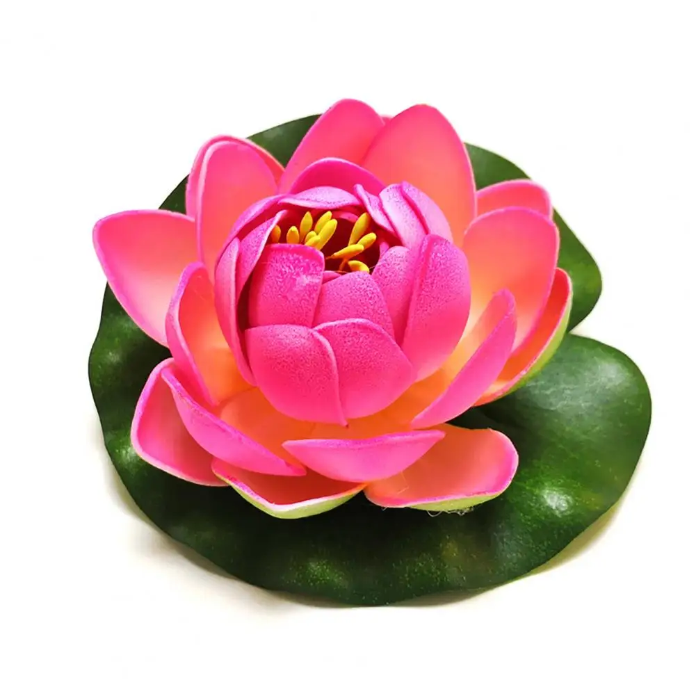 Realistic Lotus Flower Decor Simulated Lotus Flower Floating Artificial Lotus Flowers with Realistic Leaves Faux Pond Plants