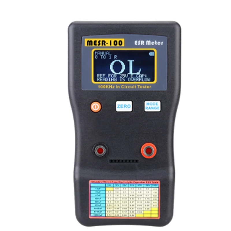 

MESR-100 Capacitance Ohm Meter Professional Measuring Capacitance Resistance Capacitor Circuit Tester Capacitor Tester