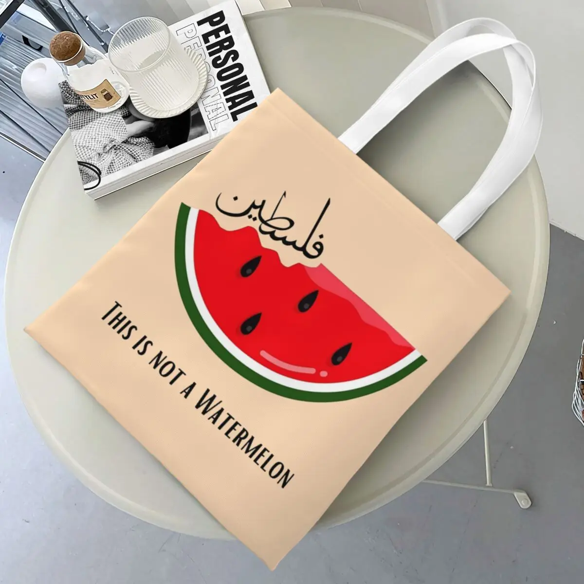 Magritte Parody This Is Not A Watermelon Canvas Tote Bag Simple style Large Capacity Trend Bags for Women Men