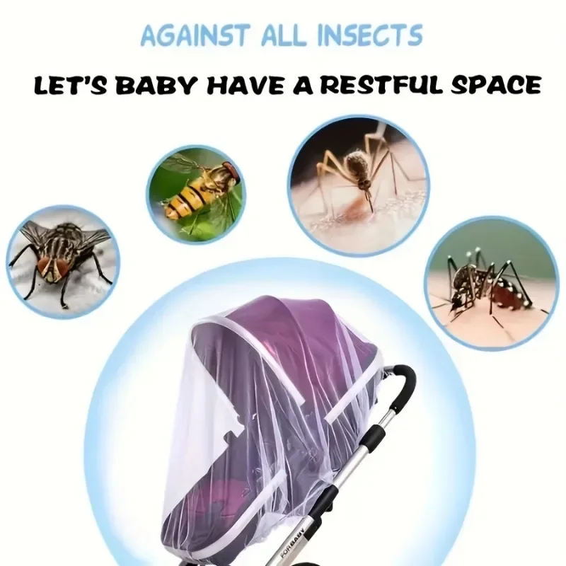 Mosquitera elástica blanca transpirable, poliéster duradero para cochecitos y cunas, fácil instalación, perfecta para uso en interiores y exteriores