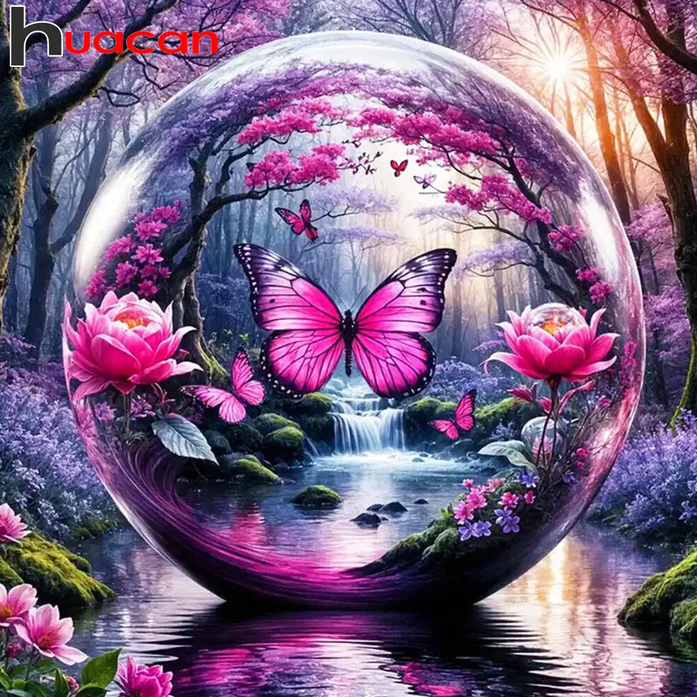 Huacan 5D DIY Diamentowe Malowanie Róża Diamentowa Mozaika Kwiatowa Nowa Kolekcja 2025 Obrazy Dekoracyjne