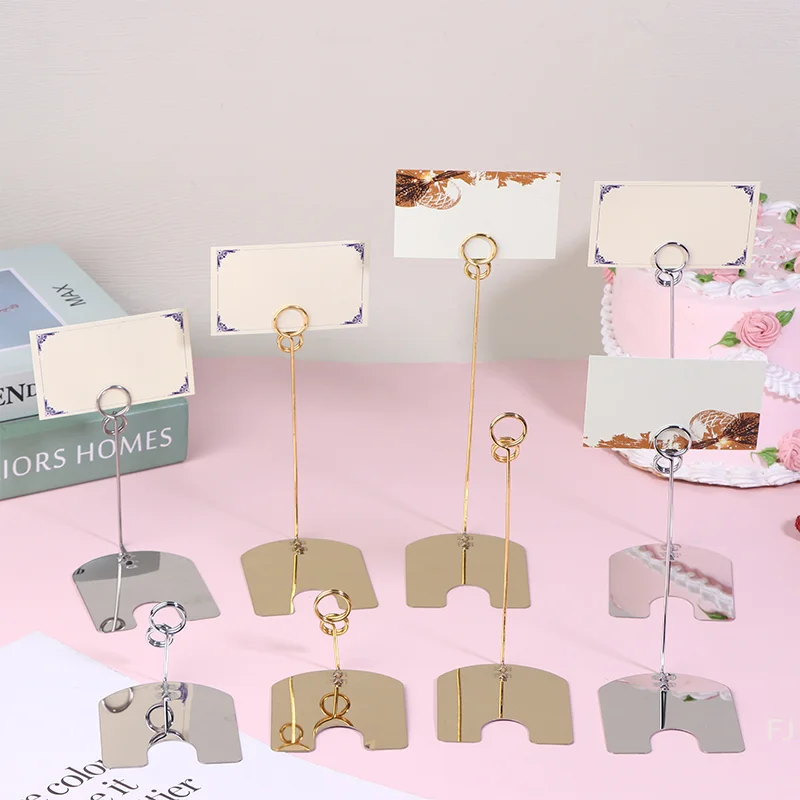 

[YU]Metal Label Clip Bread Price Card Bakery Cake Shop Card Clip Display Stand Photo Memo Note Holder For Office Wedding Party