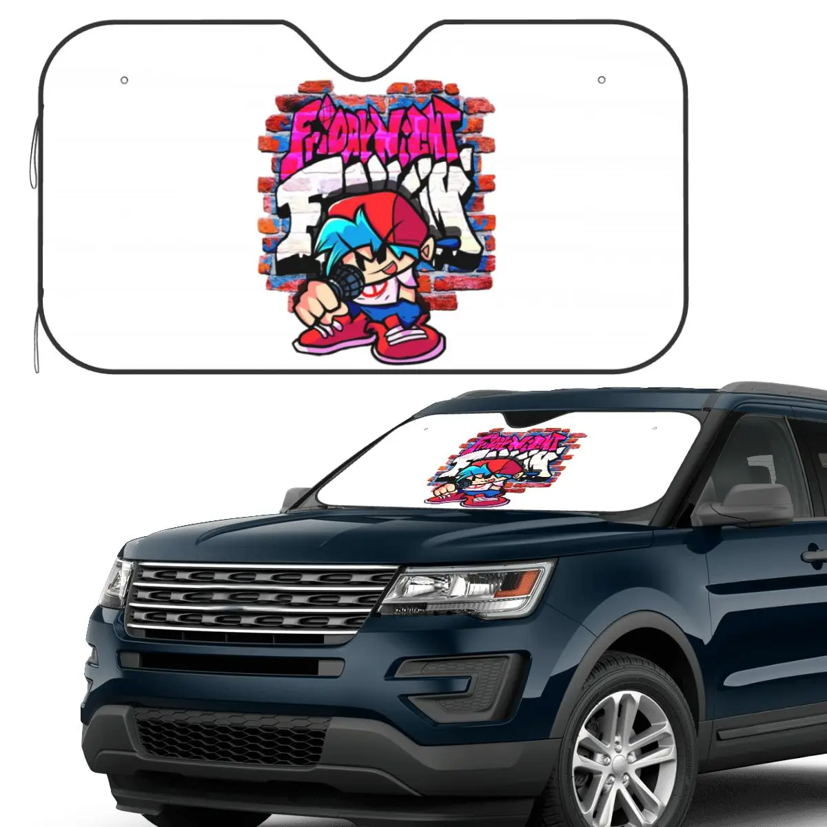 

BoyFriend FNF. Brick Wall Sunshade Windscreen Car Front Windshield Window Sun Visor Accessories Covers
