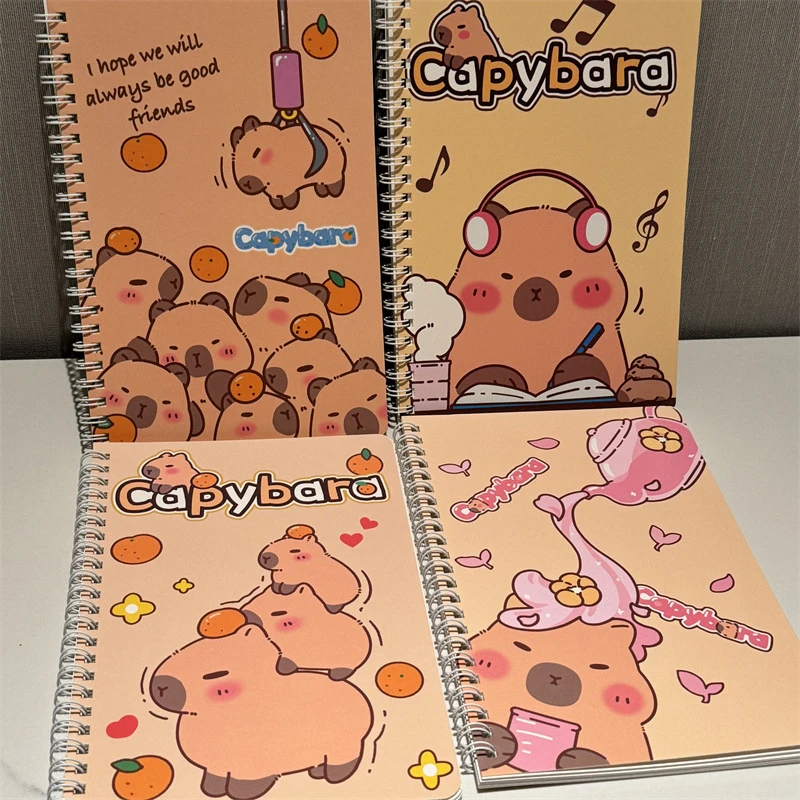 Lindo Capybara A5 bobina cuaderno libro de ejercicios Bloc de notas diario escuela suministros de papelería de aprendizaje volver a la escuela regalo para niños