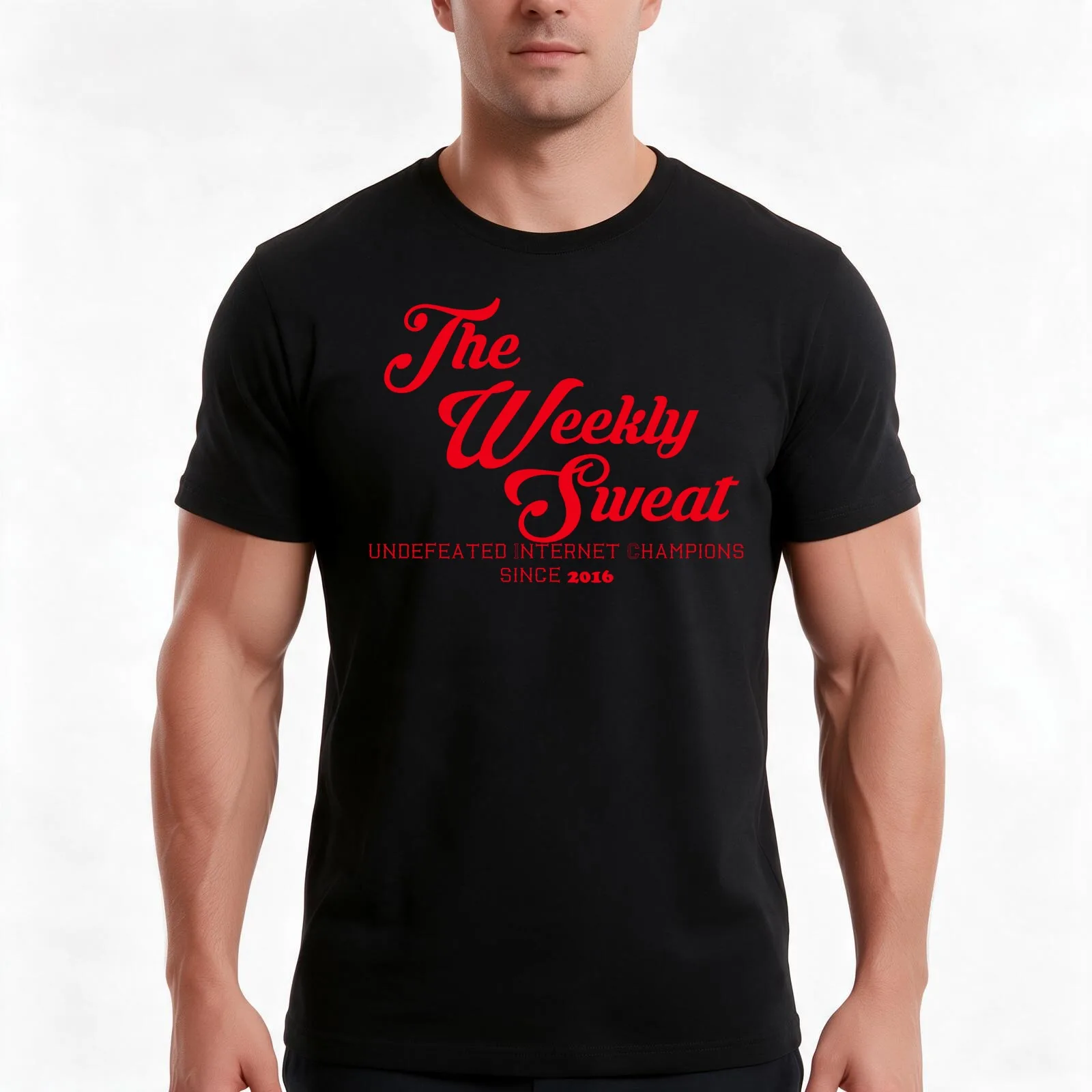 The Weekly Sweat Varsity Edition T-Shirt, Summer Casual Cotton Tee, Oversized Streetwear Tops, Vintage Graphic Print