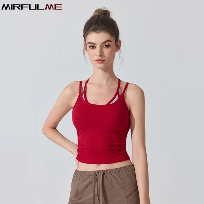

Women Sleeveless Yoga Shirts Slim Sport Vest With Pad Push Up Running Bra Tops Gym Workout Underwear Elastic Fitness Camisole