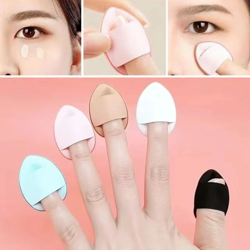 5/10Pcs Mini Finger Puff Foundation Powder Detail Makeup Sponge Face Concealer Cream Blend Cosmetic Accessories Makeup Tools