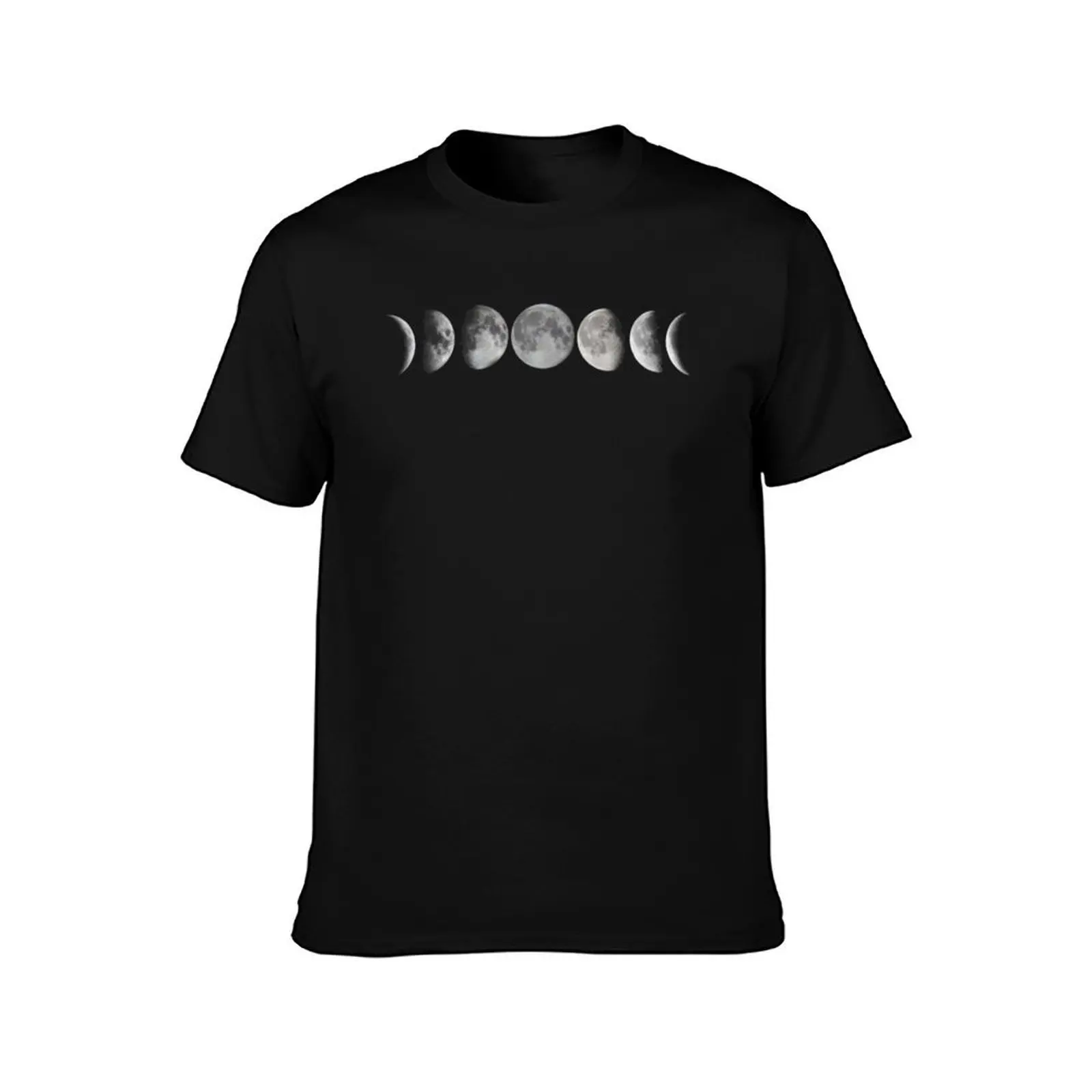 Moon Phases T-Shirt, Summer Casual Cotton Tee, Oversized Streetwear Tops, Vintage Graphic Print, Loose Fit Short Sleeve