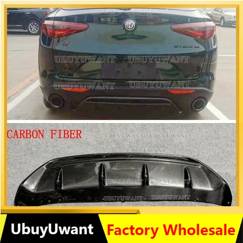 

Задний диффузор для Alfa Romeo Stelvio 2017 2018 2019, высококачественный спойлер из углеродного волокна/ФАП, передняя защита бампера автомобиля