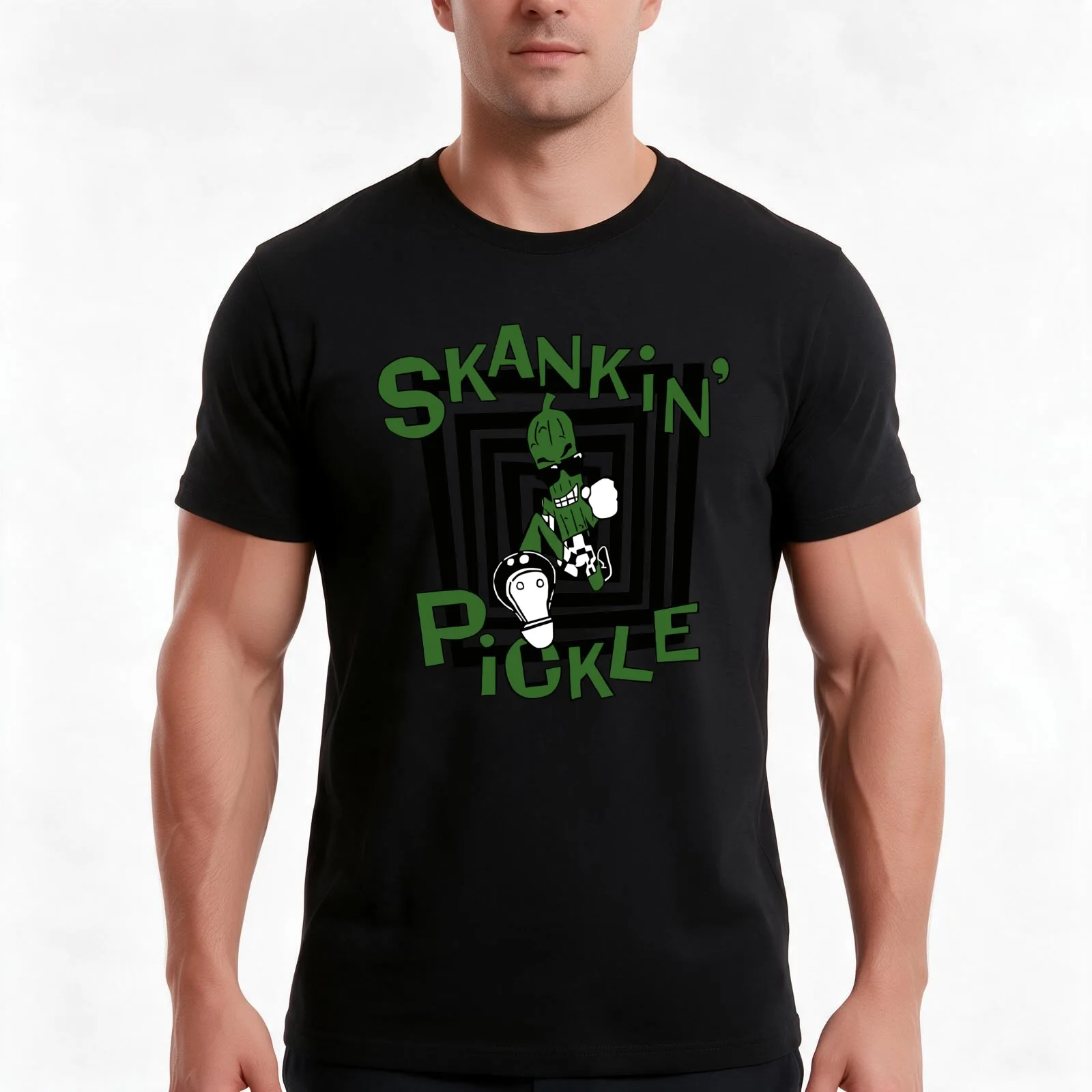 Skankin' Pickle Dance T-Shirt, Summer Casual Cotton Tee, Oversized Streetwear Tops, Vintage Graphic Print, Unisex Men Women
