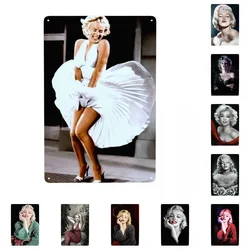 Marilyns Scene Of Her Skirt Blowing Up Print Sign Custom Vintage Monroe Metal Plaques for Pub Cafe Yard Man Cave Bar Wall Decor