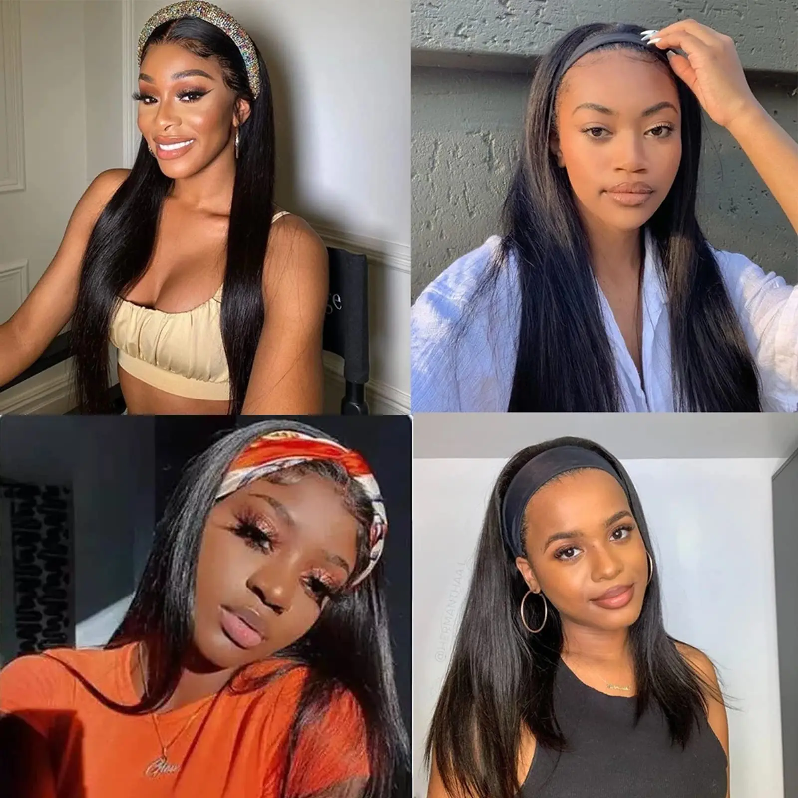 Brazylijskie proste peruki z pałąkiem na głowę Ludzkie włosy na sprzedaż dla kobiet Pełne wykonane maszynowe peruki z ludzkich włosów dziewiczych 180% gęstości