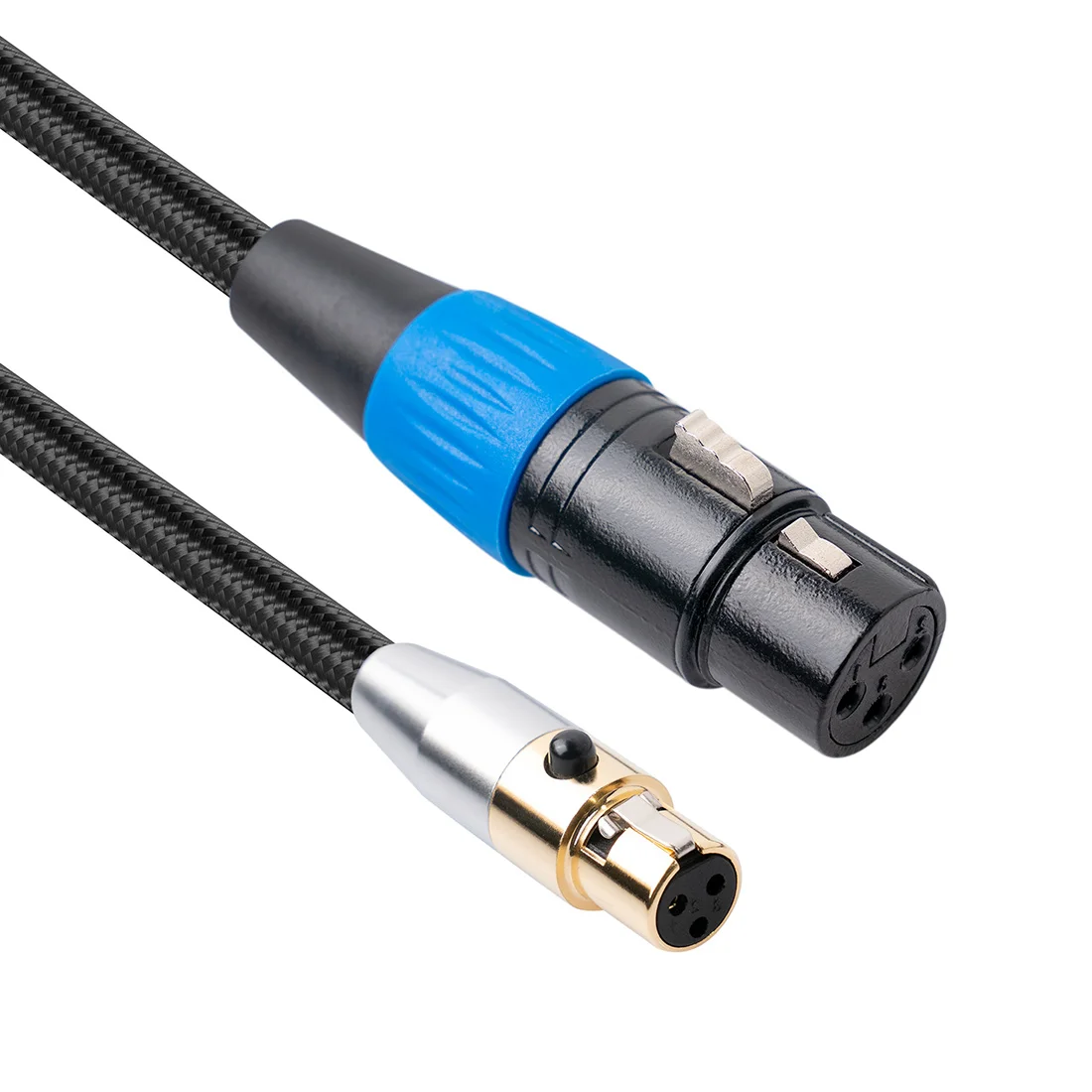 Cable de Audio de cine MINI XLR hembra a hembra de 3 pines, dispositivo fotográfico, Cable de extensión de micrófono, Cable de Audio para cámara de 2M