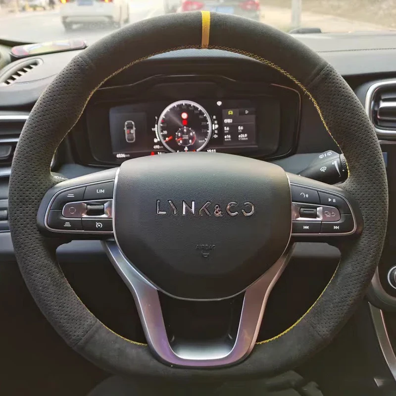 DIY Hand Stitched Steering Wheel Cover Non-Slip Breathable For LYNK&CO 01 02 03 06 2017-2023 Car Interior Accessories - Image 3