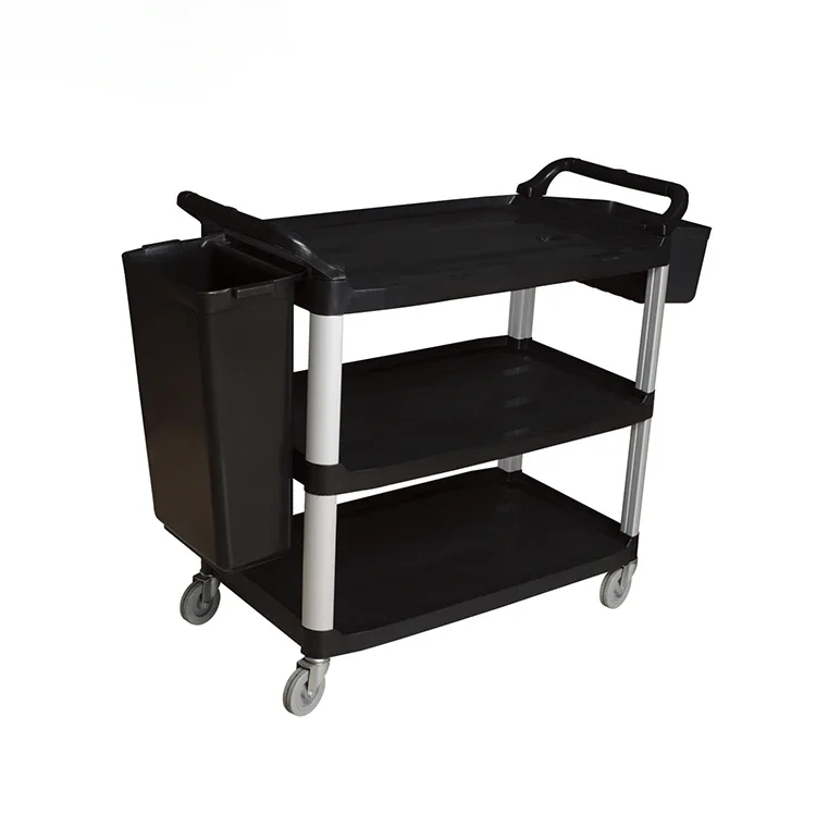 

Commercial 3 Tiers Multifunction Restaurant Utility Cart/Hand Pull Trolley/Food Trolley Cart part