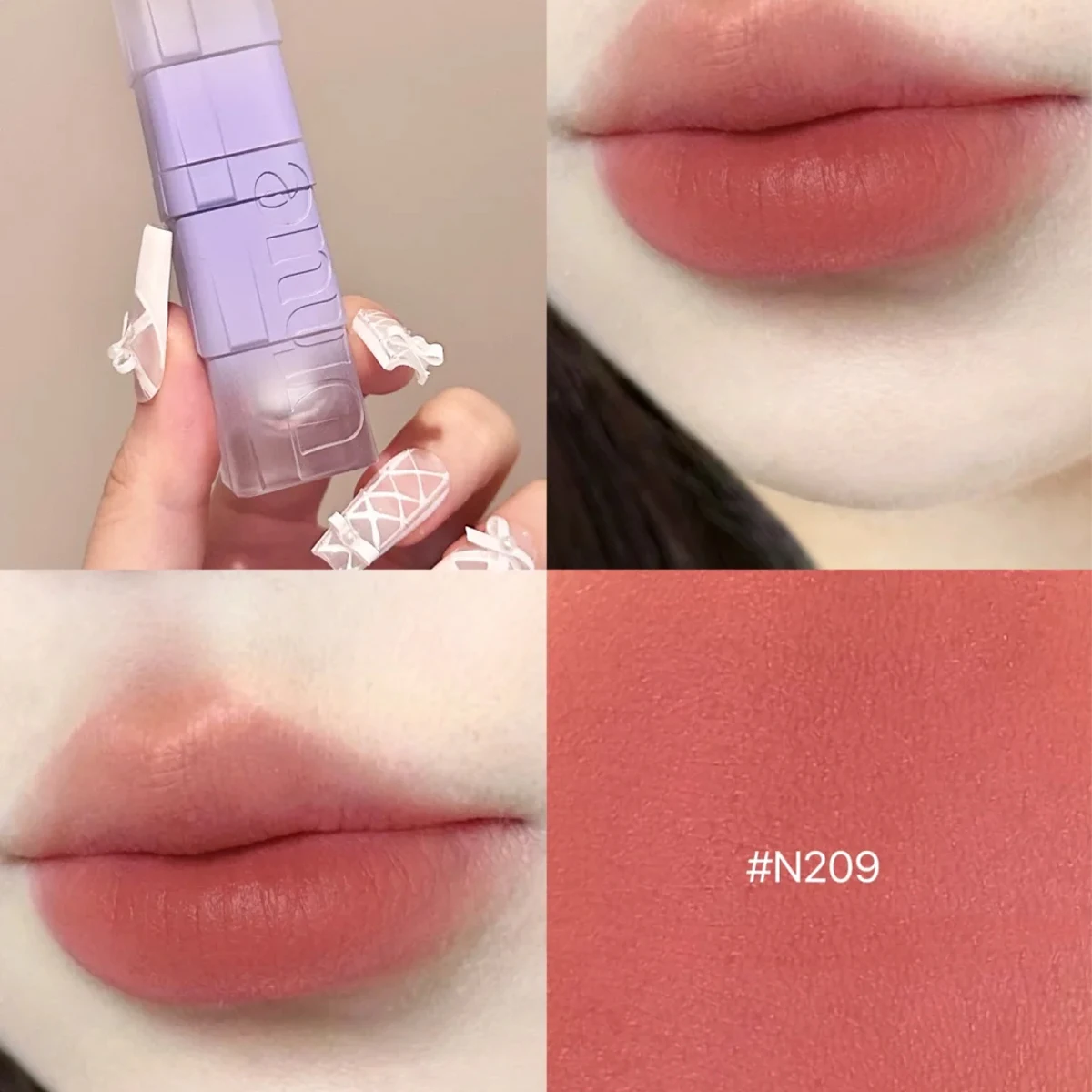 Uhue Matte Lip Glaze N Series​,Soft Matte Texture,Lightweight&Non-Drying,High-End Matte Finish,Soft-Focus Lip Texture,Minimalist