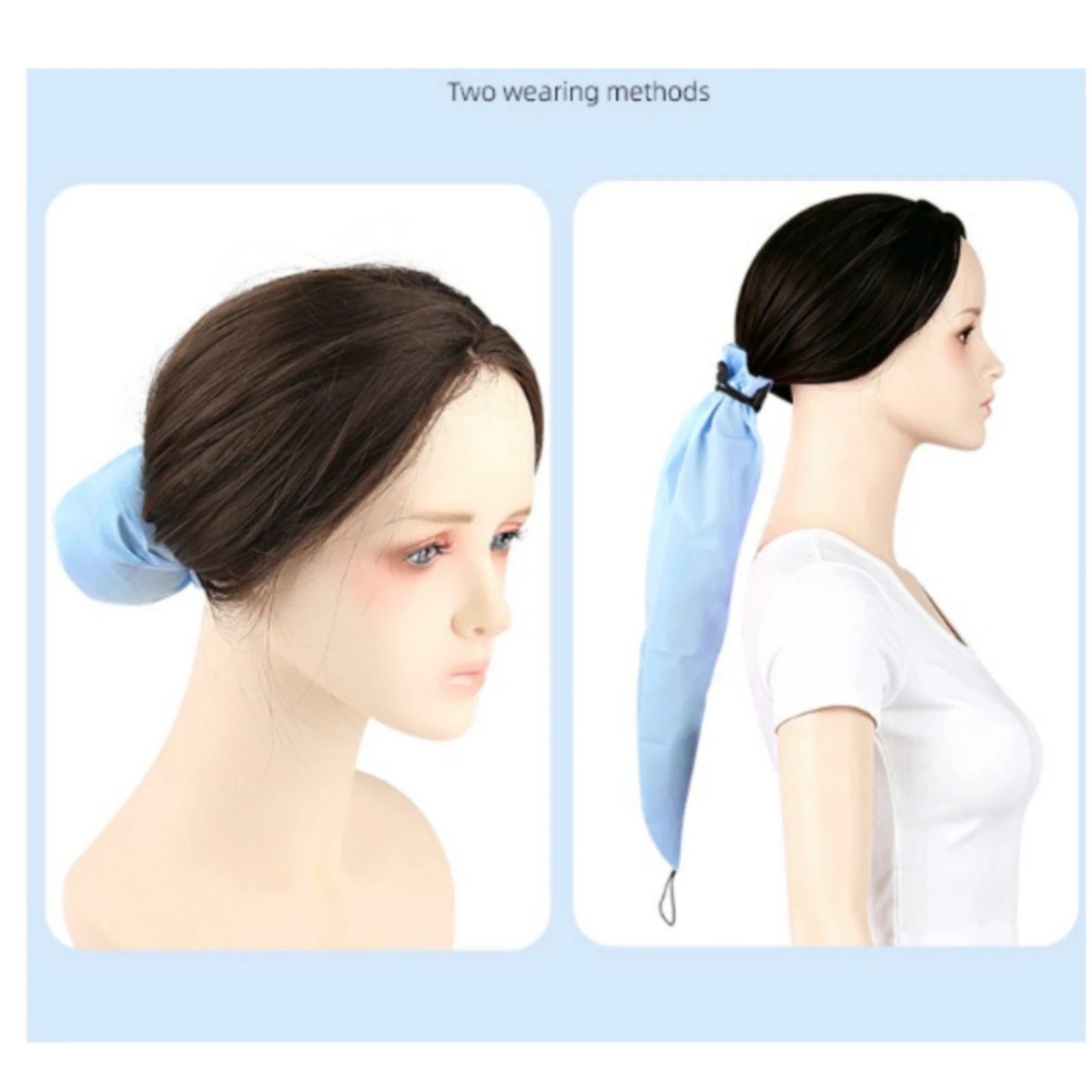 Hair Bonnet with Drawstring Adjustable Headwear Water-Resistant Waterproof for Shower, Facial Care
