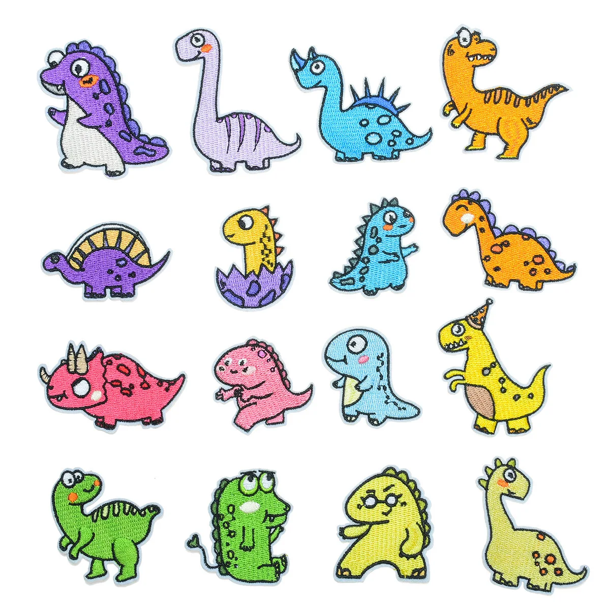 

Cartoon Dinosaur Embroidered Patches For Clothing Thermoadhesive Patches Iron On Badges Clothes Stickers Jurassic Stripes Badge