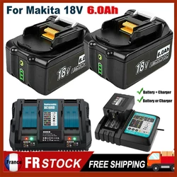 2 sztuki 6.0/9.0Ah 18V BL1850 bateria i ładowarka DC18RD DC18RC do baterii Makita 18V BL1860 BL1850B BL1840 BL1850 BL1830 BL1815