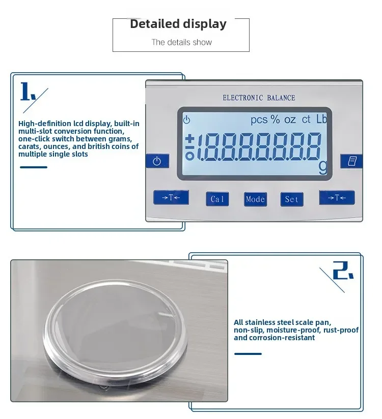 Milesimo balanza analítica de gran escala de alta gama.