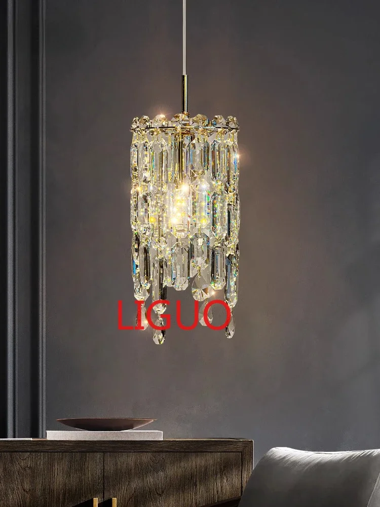 

Bedhead small pendant light, master bedroom lamp, light luxury crystal, high-end restaurant chandelier, crystal light