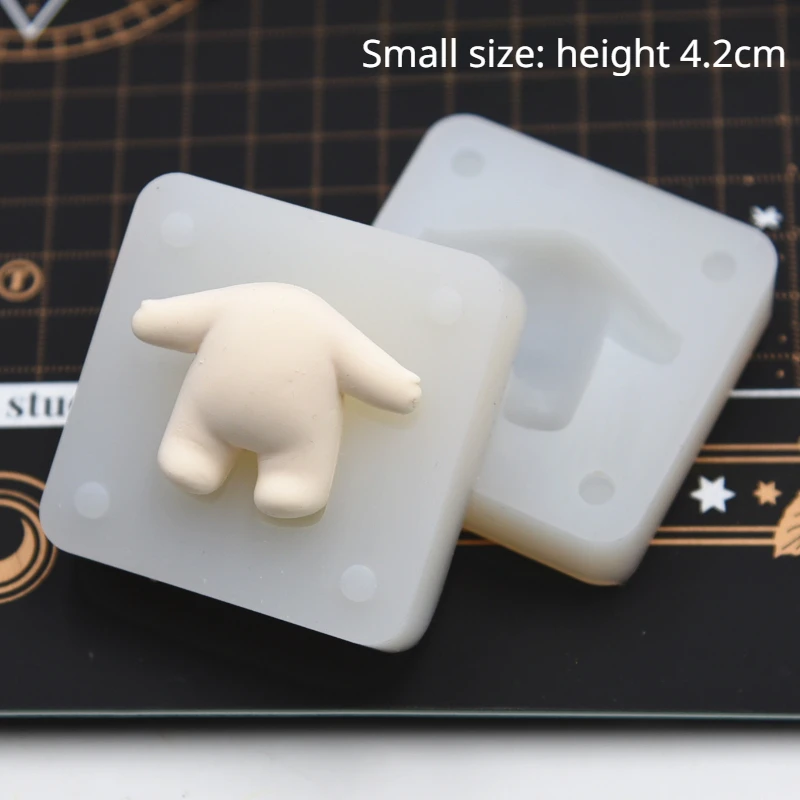 Cotton Doll Body Silicone Mold Ultra-light Clay Diy Cartoon Doll Q Version Cotton Body Mold Fondant Character Polymer Clay Tool