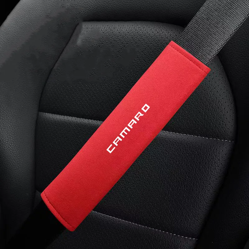 1PCS Car Safety Belt Ornament Plush Leather Anti-Fur Seatbelt Shoulder Protector For Toyota CAMARO C-HR Gazoo RAV4 Mirai Avensis