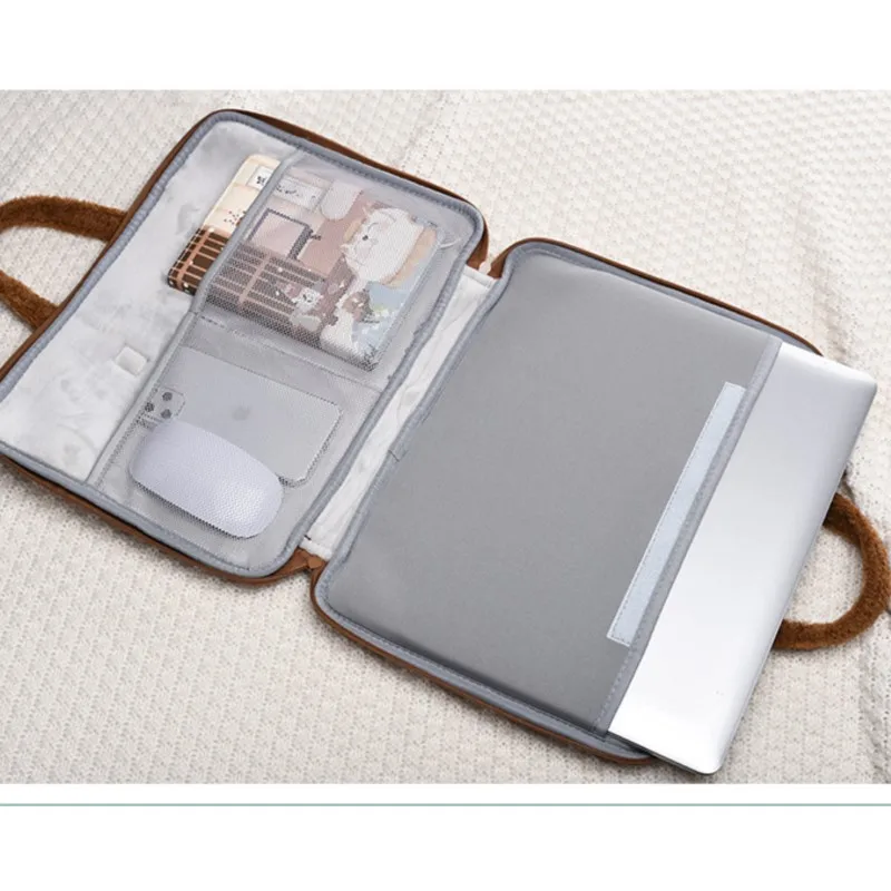 Ins لطيف الكلب حقيبة لابتوب النساء 13 13.3 14 15 16 بوصة ماك بوك اير مكتب دفتر كم حقيبة يد السفر ملحقات الكمبيوتر